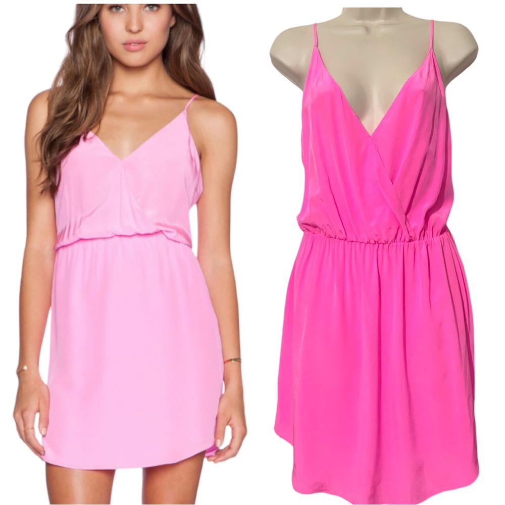 Rory Beca Revolve Eli Hot pink silk‎ slip dress Sz M NWT